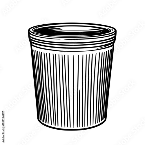 Minimalist Black Line Art Illustration of a Washing Machine Drum Paddle Fin Isolated on a Clean White Background