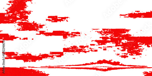 Red ink splat and blood splash on a red grunge background creates a vector illustration design with a dirty paint splatter texture for a liquid stain banner pattern