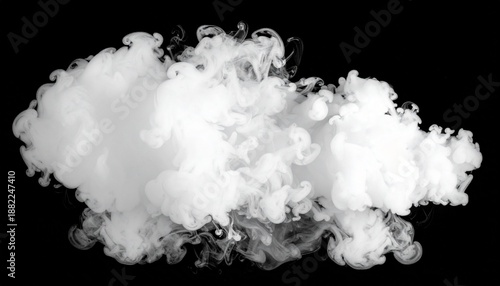 Wallpaper Mural White smoke cloud swirling on black background symbolizing motion contrast and atmospheric visual texture Torontodigital.ca
