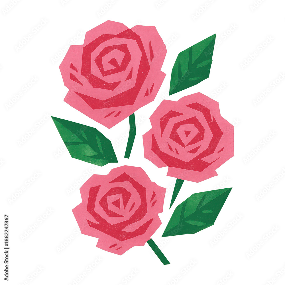Naklejka premium PNG Vibrant geometric rose illustration