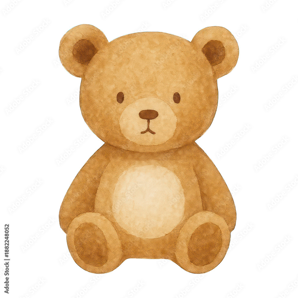 Fototapeta premium PNG Cute watercolor teddy bear illustration.