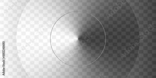 Transparent Abstract Grayscale Background with Conical Gradient and Rings