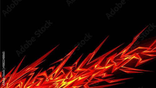 Vibrant abstract flames rising dynamically against a dark background, fiery energy, illustration art, intense motion, steven, fiery shapes