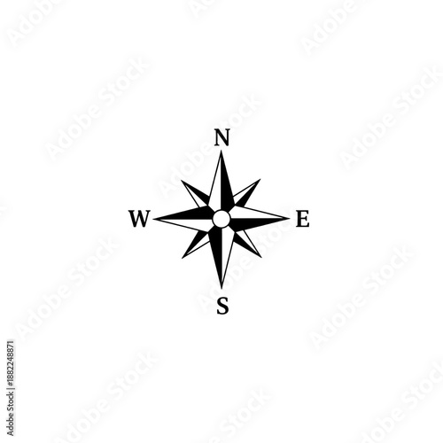 Compass Rose: A classic compass rose, a navigational symbol, pointing the way with its cardinal directions: north, south, east, and west.