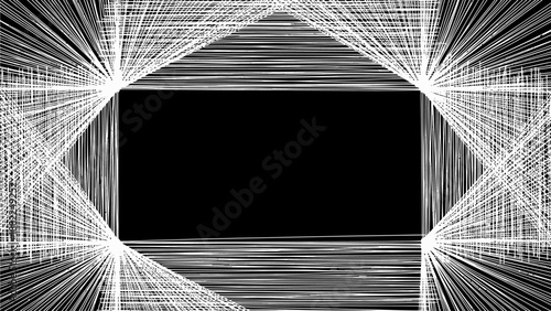 Futuristic digital landscape with abstract lines and grid structure, steven concept illustration