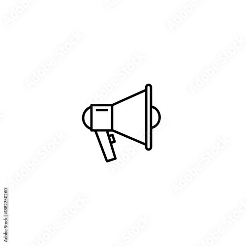 Megaphone Icon: A minimalist illustration of a megaphone, a symbol of communication and announcement. A simple and impactful design that embodies the essence of amplification.