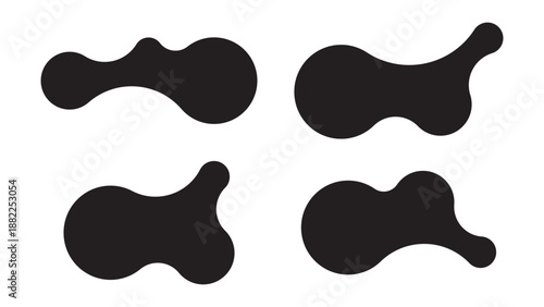 Set of abstract metaball shapes