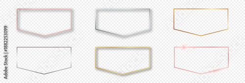 Set of six glowing frames