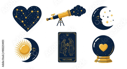 Celestial Icons Astrology, Tarot, and Cosmic Symbols for Mystical Designs