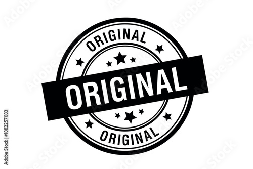 Black original stamp seal with stars