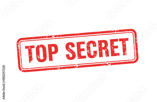 Red top secret stamp on for confidential documents