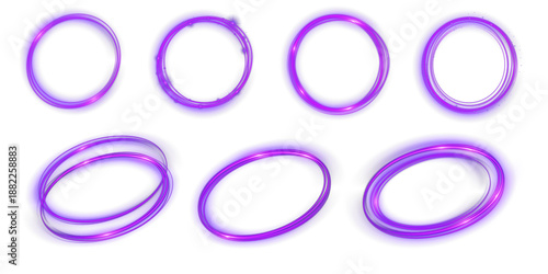 Glowing pink circles isolated on transparent PNG with soft luminous edges and smooth neon radiance ideal for digital overlays, futuristic backgrounds, UI design and abstract decorative compositions
