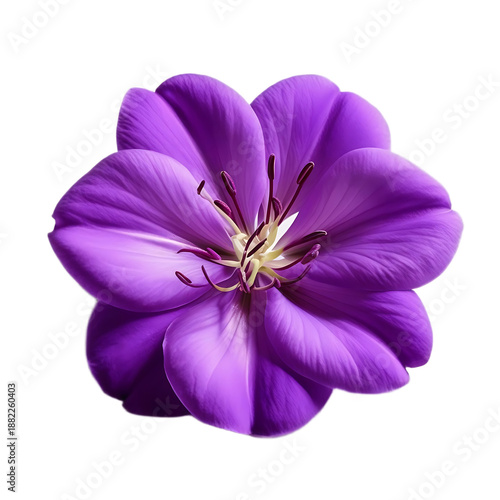 Purple Flower Close-up in Soft Focus with Vibrant Color on Transparent Background for Floral Design