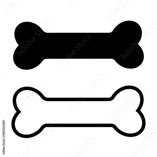 Bone Silhouette Icons Set. Vector illustration.