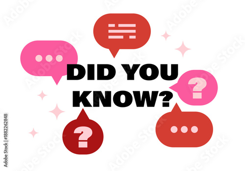 Did You Know Interesting Facts and Sharing. Did you know and yellow question