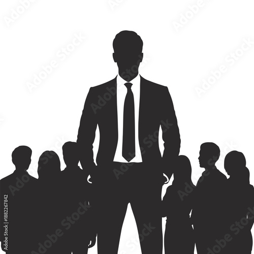 Business man silhouette standing vector illustration