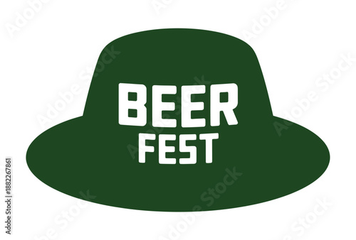 A green hat with the words 'BEER FEST' written on it in white letters, perfect for a festive event or celebration.