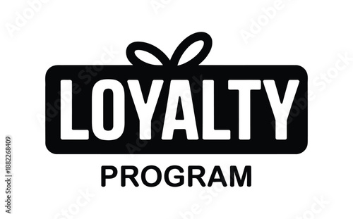 A loyalty program logo with a gift tag on a white background