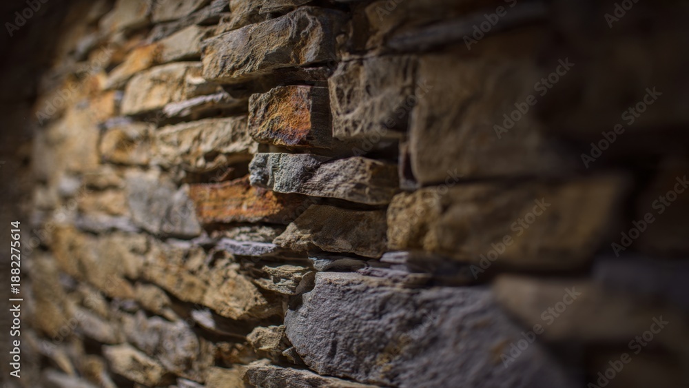 Fototapeta premium Rough Stone Wall Close-Up