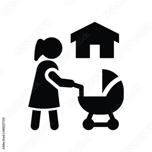parental leave glyph icon illustration vector graphic.eps