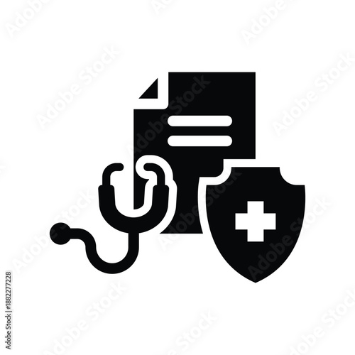 medical insurance glyph icon illustration vector graphic.eps