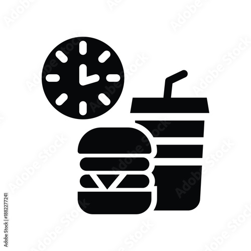 lunch break glyph icon illustration vector graphic.eps