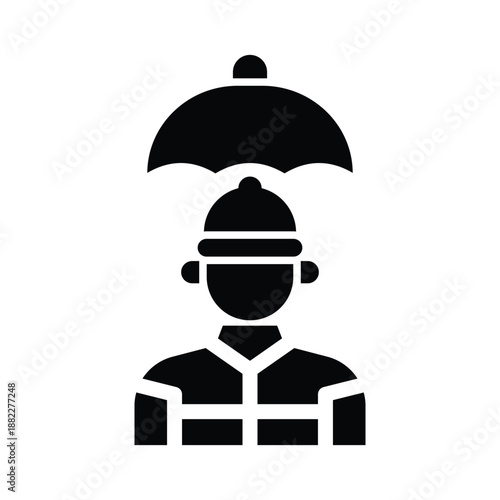 worker insurance glyph icon illustration vector graphic.eps