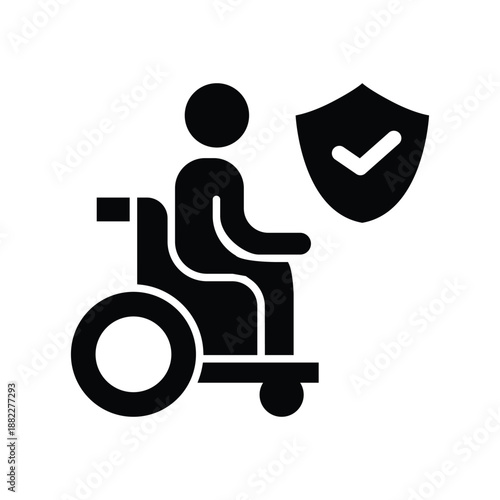 disability insurance glyph icon illustration vector graphic.eps