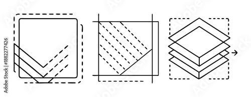 Geometric design elements for image editing, cropping, and layers