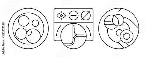 Abstract science, technology, and data visualization icon set design