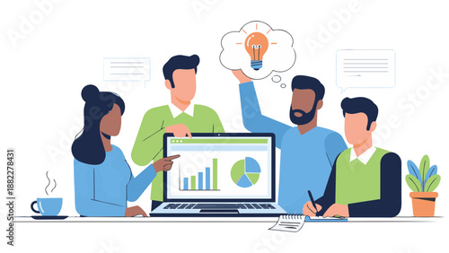 business team working on laptop