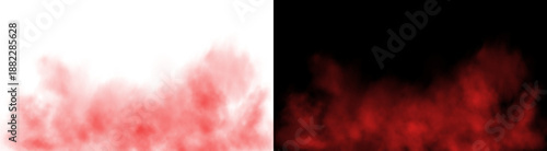 Fotografía PNG image of Intense bright red vapor mass contrasting with delicate crimson smo
