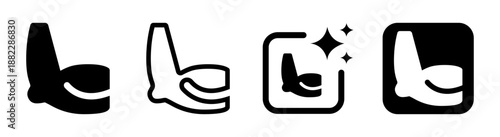 Bicep icon symbolizing strength and fitness in black with transparent background vector illustration