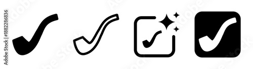 Smoke pipe icon representing smoking habit in black with transparent background vector illustration