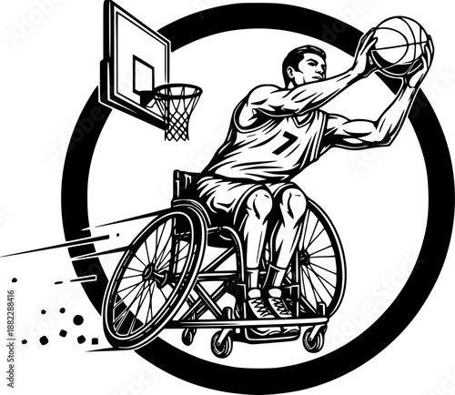 Wheelchair Basketball Player in Action
