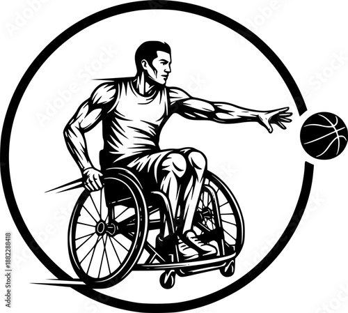 Wheelchair Basketball Player in Action
