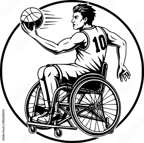 Wheelchair Basketball Player in Action
