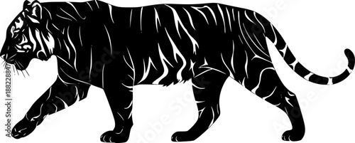 Tiger Silhouette Walking
