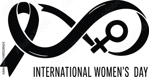 Purple ribbon awareness symbol for women empowerment illustration