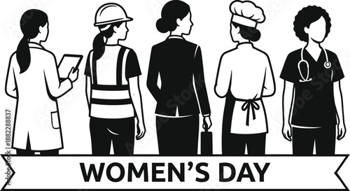 Professional women team celebrating empowerment in office vector