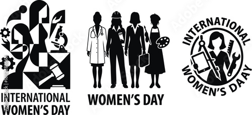 Professional women team celebrating empowerment in office vector