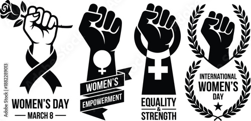 Feminist fist icon symbolizing women's power and social equality