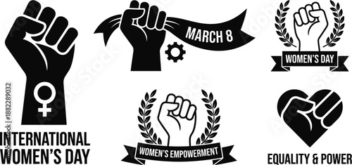 Feminist fist icon symbolizing women's power and social equality