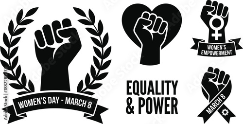 Feminist fist icon symbolizing women's power and social equality