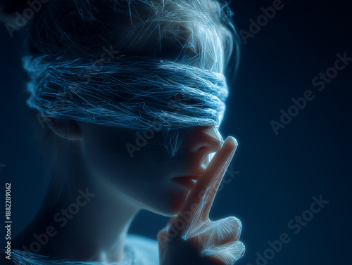 Girl with Blindfold Making 