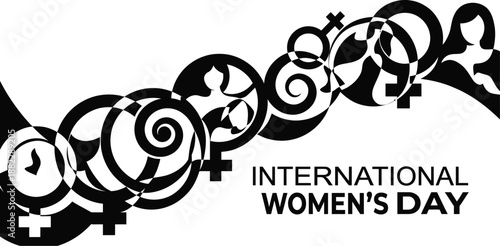 Abstract feminine background with fluid organic shapes and curves