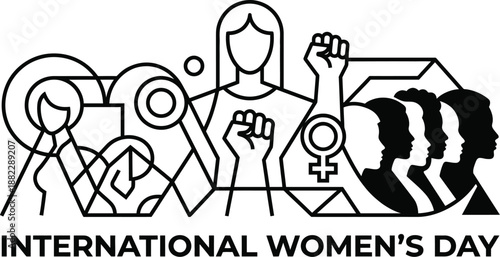 Woman profile abstract geometric vector for empowerment concept