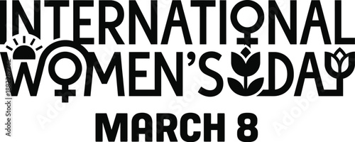 Typography banner celebrating women empowerment and equality concept