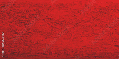 Red wall texture with a dark grunge paint pattern creates a vintage textured backdrop for an old paper design or Christmas decoration material