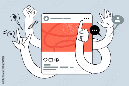 Creative banner of social media. Vector illustrations for web banner, social media banner, business presentation, marketing material. 